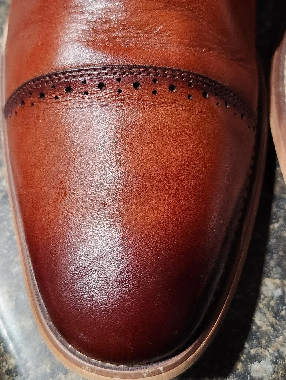 NEW Stacy Adams Leather Dickinson Cap Toe Oxford Cognac Dress Shoes Size 10.5M